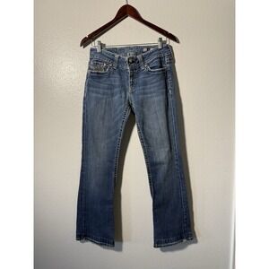 Miss Me Mid-rise Easy Boot Jeans Women's Size 31 Stretch Embellished‎ Bling Y2K